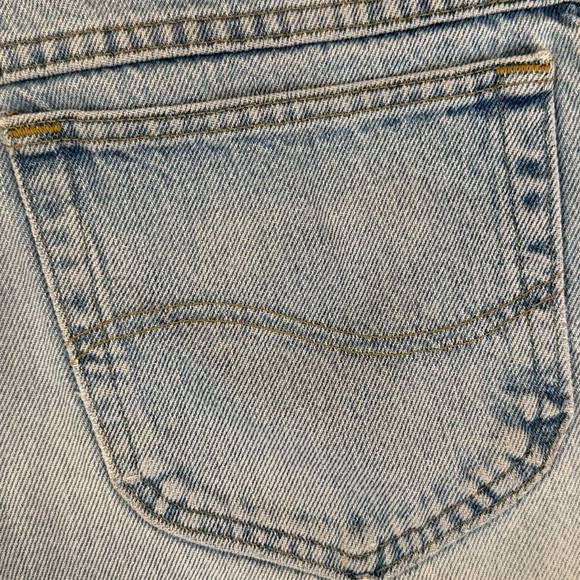 VTG 80s/90s Lee Straight Leg Jeans High Rise Faded Distressed Light Blue 32x31 - Picture 9 of 14